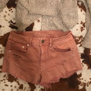 Mid rise American eagle pink shorts